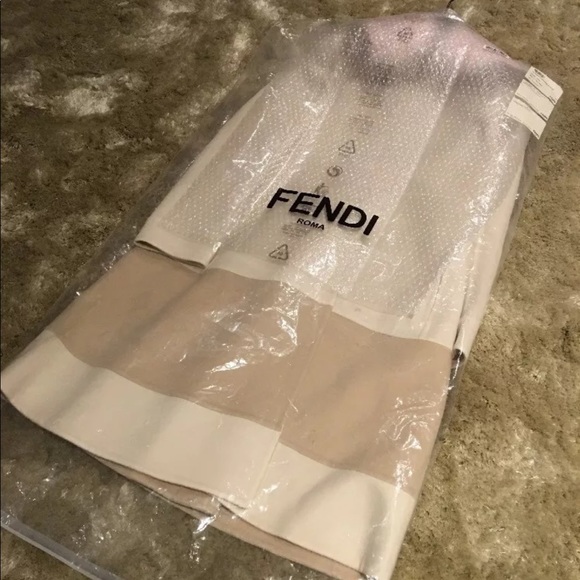 Fendi Bicolor Cashmere Coat with Arctic Fox Fur - Picture 1 of 8